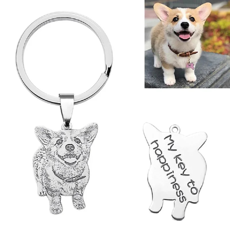 Custom dog photo keychain