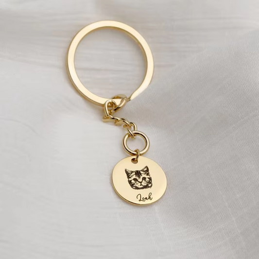 Cat Keychain Customized With Photo